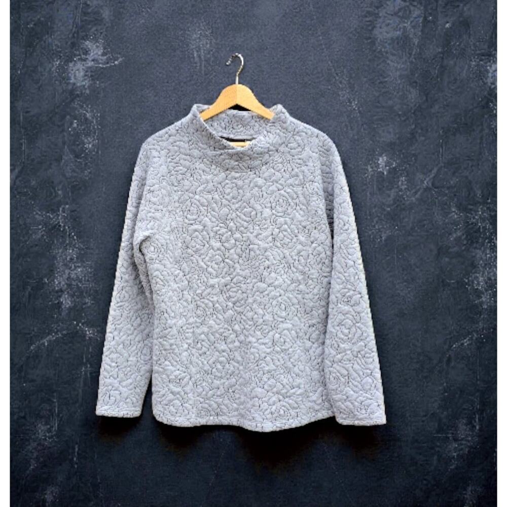 Weekends By Chico Gray Quilted Pullover L